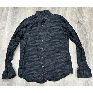 Robert Graham Shirt Men's Medium Black Camouflage Modern Americana Classic Shirt
